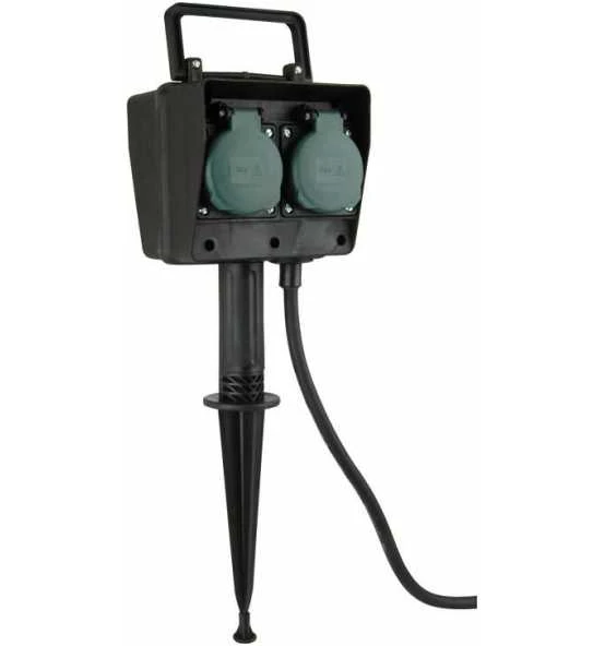 Garten-Steckdose-Erdspieß4-fach, IP44 3 Garten-Steckdose-Erdspieß4-fach, IP44