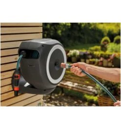 Gardena Wand-Schlauchbox RollUp M(weiß) 20 M -Feco Garten Geschaft gartenschlauchaufroller 784338 czm