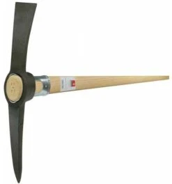 Idealspaten IDEAL-Kreuzhacke, Ovales Auge, Mit Hülse, Geschmiedet, Ovales Auge