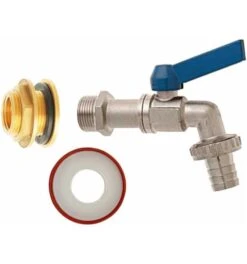 GEKA Anschluss-Set 1/2" Für Regentonnen 3tlg.inkl. Auslaufhahn Mit Dichtung U. Kontermutter